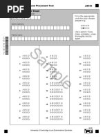 Sample: Selective High School Placement Test Z9936 Reading - Answer Sheet