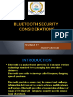 Bluetooth Security Considerations: Seminar by Anoop Aravind