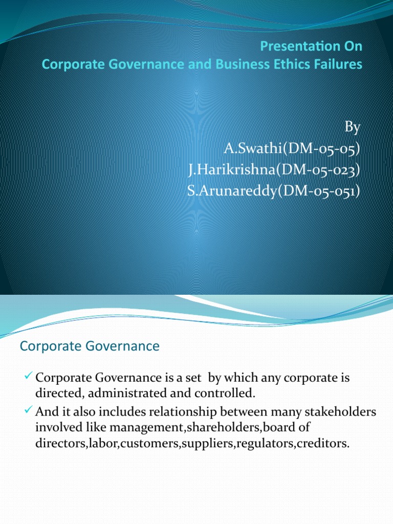 Corporate Governance Failures Explained | PDF | Corporate Governance ...