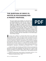 The Question of Drive VS. Motive in Psychoanalysis A Modest Proposal