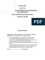 Masters Thesis Project Title: FHM "Girls": Sexy Self-Representation in Contemporary South African Media Date Re-Submitted (Post Examiners' Remarks) : Thursday 31 July 2014