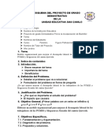 Esquema Del Proyecto de Grado Demostrativo