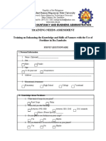 Pacheco, Jelyne S. Training Needs Assessment