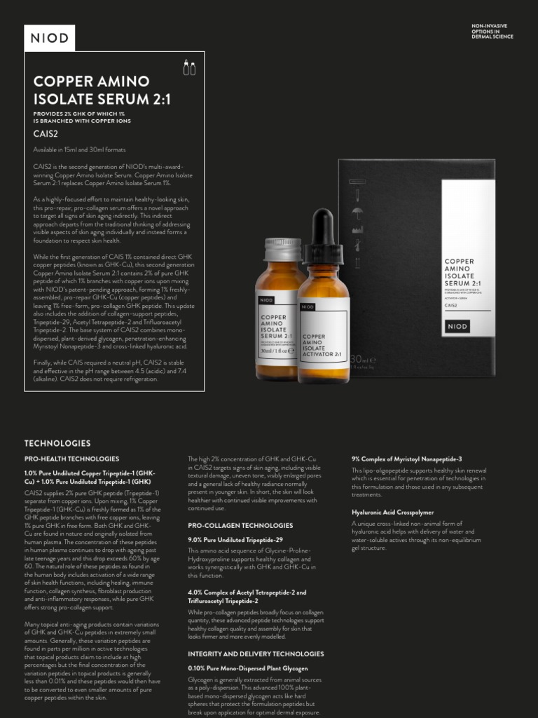 cais ghk cu NIOD Copper Amino Isolate Serum 2:1 | PDF | Collagen