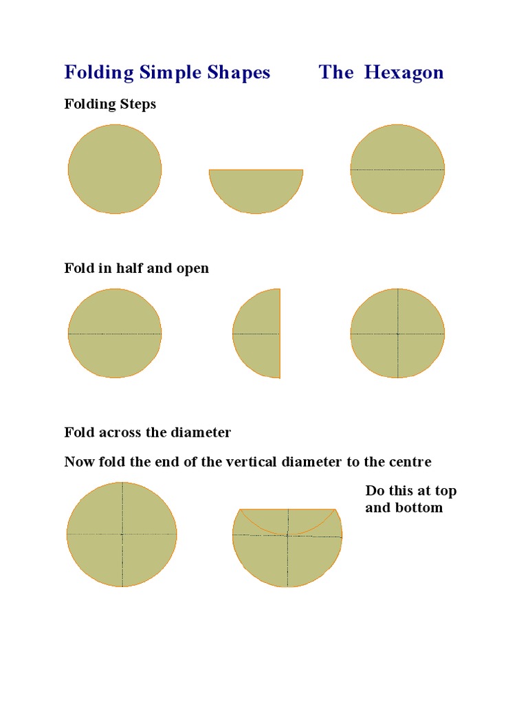 Folding Hexagon Simple Shapes | PDF