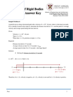 Dynamics of Rigid Bodies Module 1 - Answer Key: Civil Engineering Department