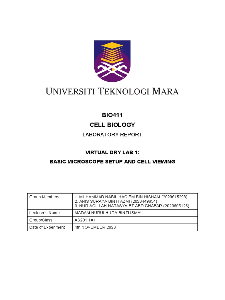 Microscopy Lab Report: Cell Observations | PDF | Staining | Microscopy