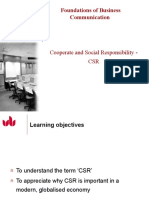 Foundations of Business Communication: Cooperate and Social Responsibility - CSR