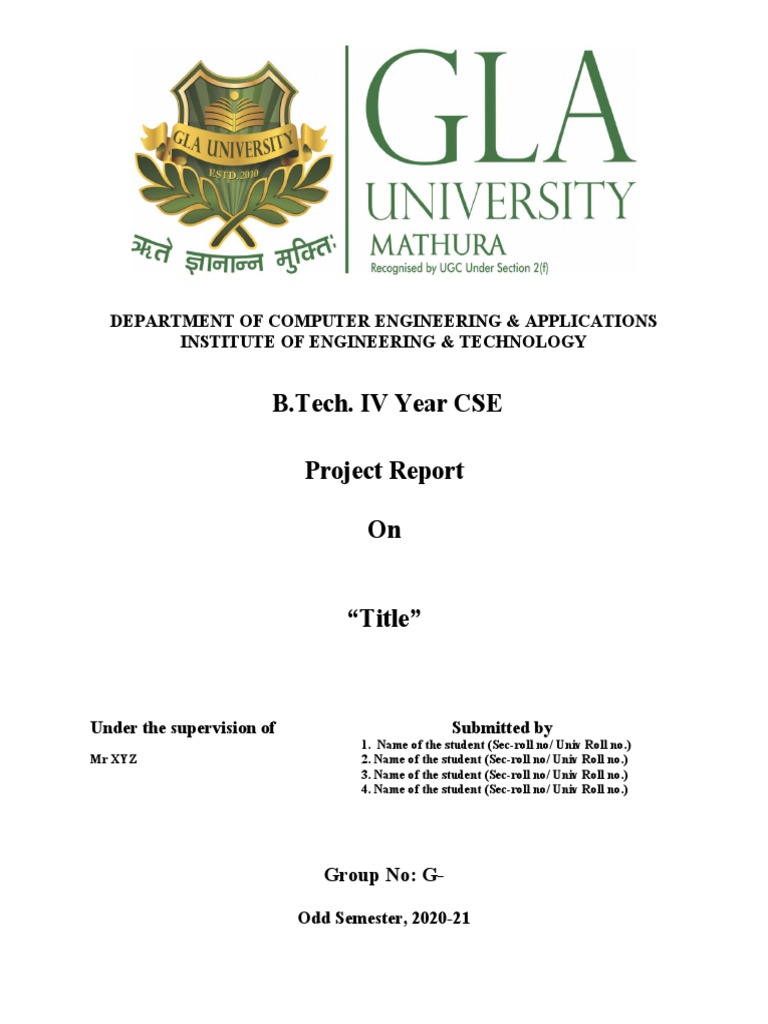 B.Tech. IV Year CSE Project Report On | PDF | Art | Computers