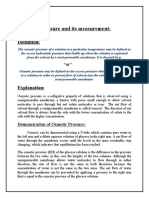 Osmotic Pressure and its measurement