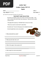 Grade 3 Admission Test Sample Paper | PDF