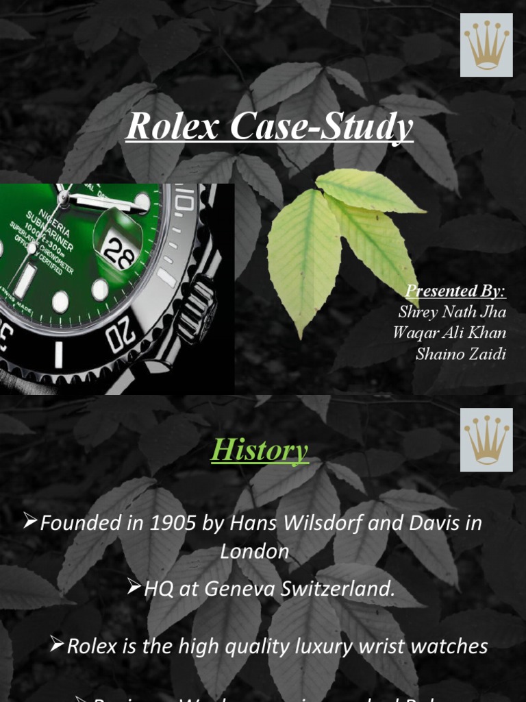 Rolex Case Study Presented by PDF Brand Luxury Goods