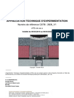 Appreciation Technique D'Experimentation: Numéro de Référence CSTB: 2626 - V1