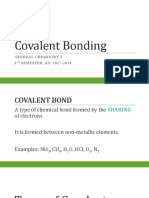 Covalent Bonding: General Chemistry 1 1 SEMESTER, AY: 2017-2018