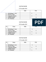 DAFTAR HADIR PH Kampus