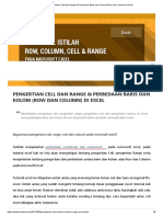 Pengertian Cell Dan Range & Perbedaan Baris Dan Kolom (Row Dan Column) Di Excel