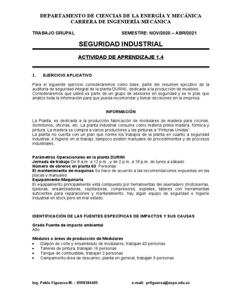 Análisis de Seguridad Industrial en Planta | PDF | Tanques | Seguridad ...