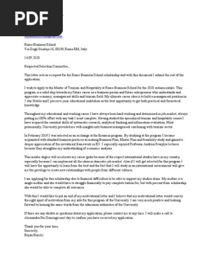 Motivational letter for MBA