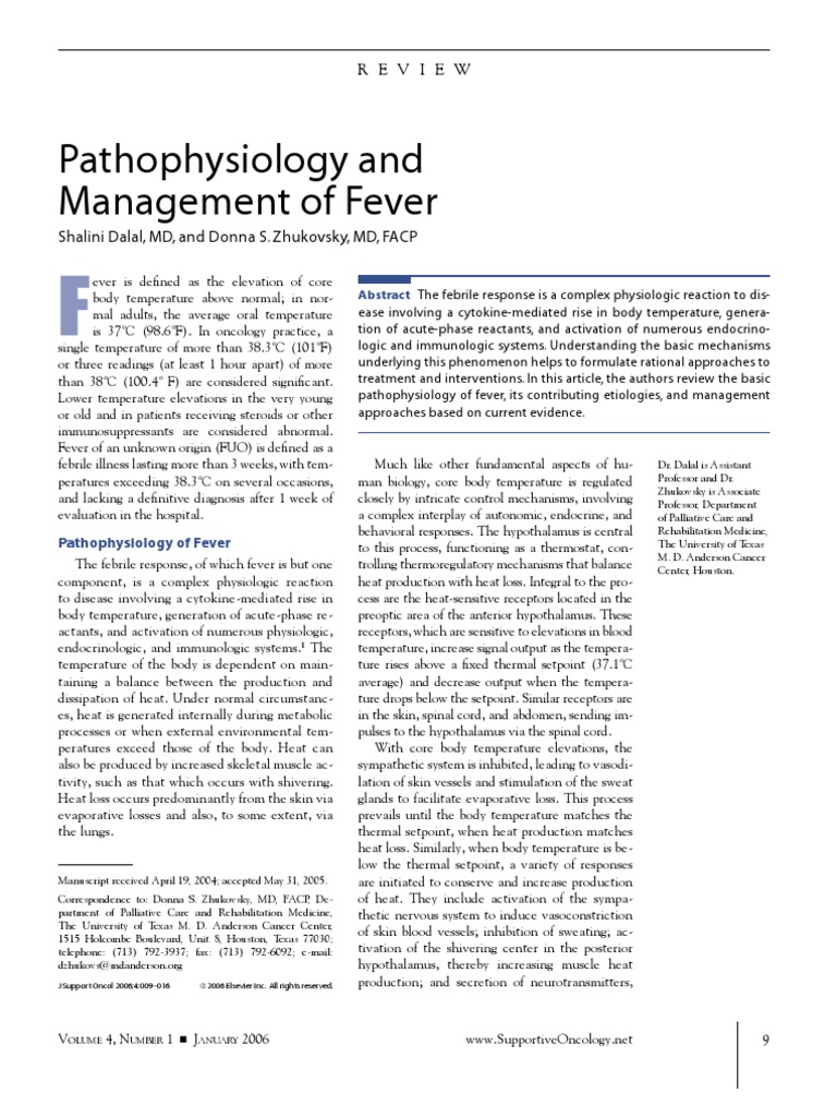 Pathophysiology And Management Of Fever – IAGWLH