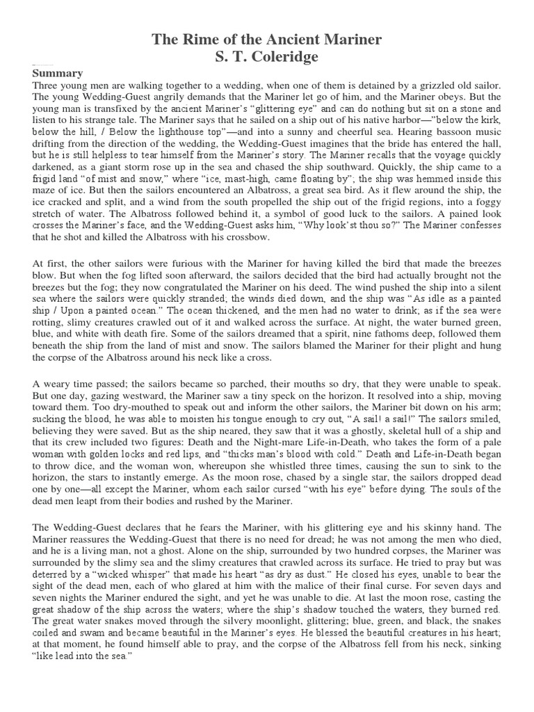 The Rime of The Ancient Mariner S. T. Coleridge PDF Nature