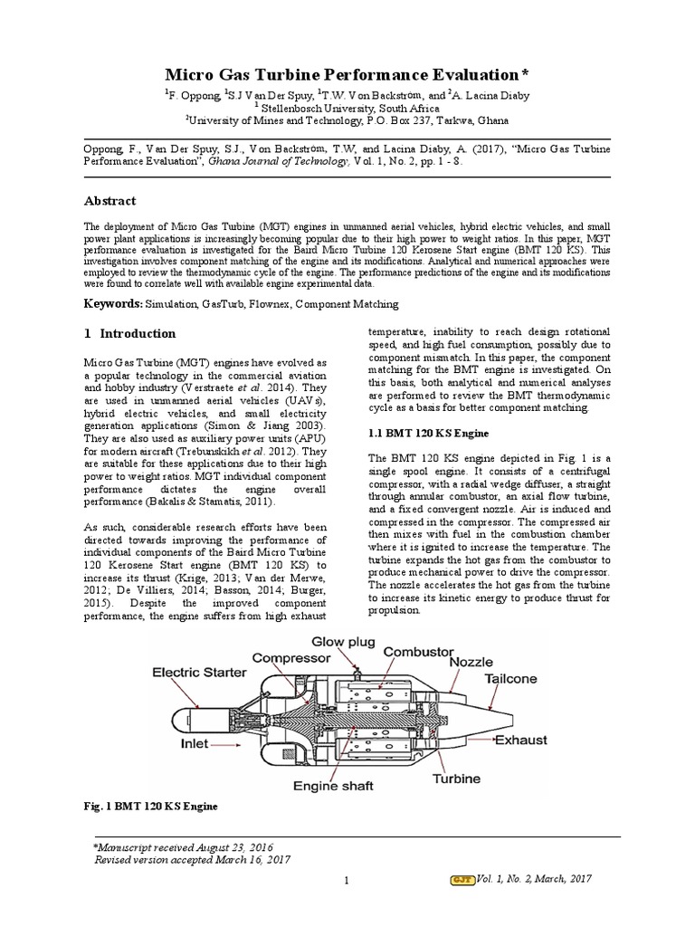 Micro Gas Turbine Performance Analysis | PDF | Gas Turbine | Engines