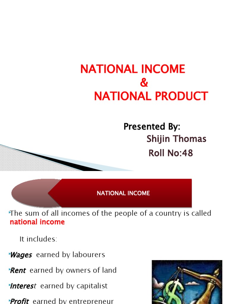 National & National Product Presented by PDF Measures Of