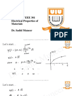 Fall 2020 EEE 3107 / EEE 301 Electrical Properties of Materials Dr. Sadid Muneer