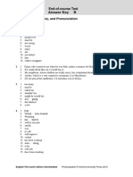 End-Of-Course Test Answer Key B: Grammar, Vocabulary, and Pronunciation