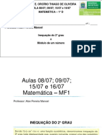 Aula 0807 0907 e 1507 e 1607 1 D inequação do 2 grau e módulo
