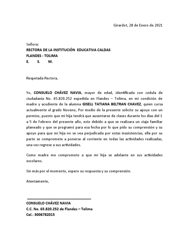 Permiso Escolar | PDF