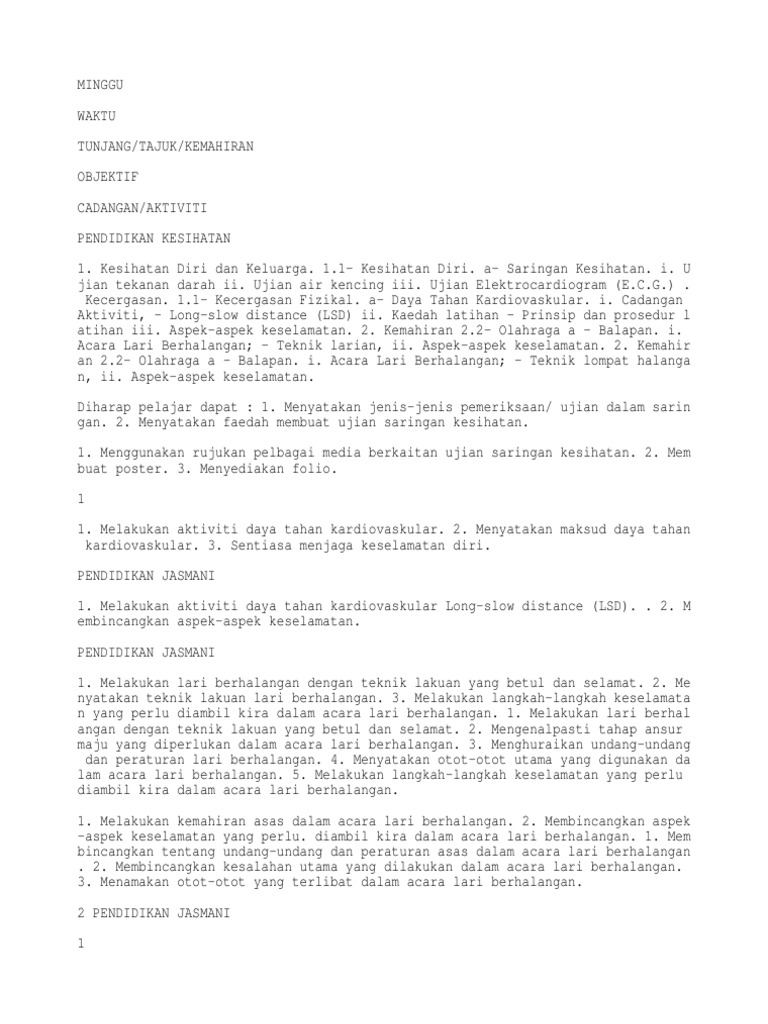 Rancangan Tahunan Pjpk Tingkatan 5 Pdf