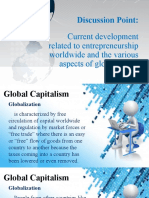 Discussion Point:: Current Development Related To Entrepreneurship Worldwide and The Various Aspects of Globalization