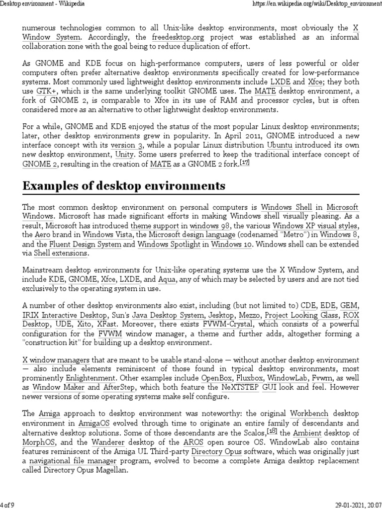 Overview of Desktop Environments | PDF | Desktop Environment ...