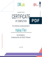 Certificate Dqlabsqlt1rflcek
