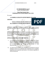 Aranceles GAD Gobierno Departamental La Paz - Ley LD-86-LP