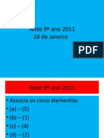 Teste 9º Ano 2011