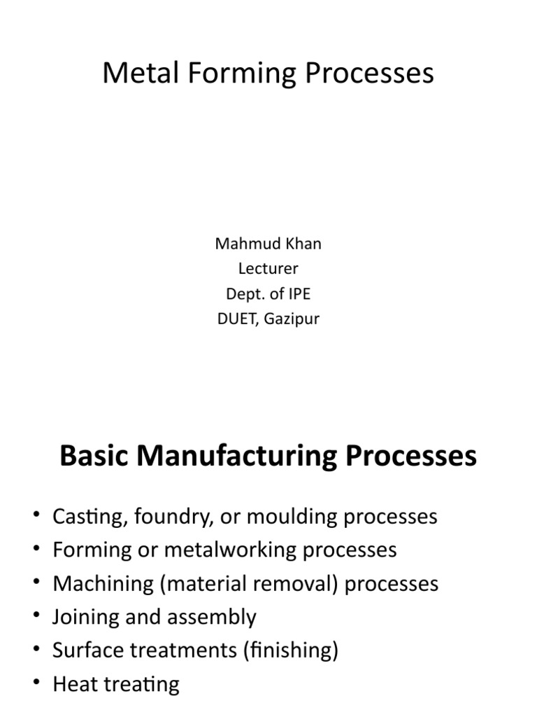 Metal Forming 1 | PDF