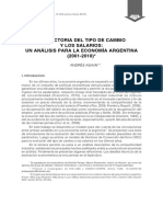 Asiain - TRAYECTORIA DEL TIPO DE CAMBIO Y LOS SALARIOS: UN ANÁLISIS PARA LA ECONOMÍA ARGENTINA (2001-2010)