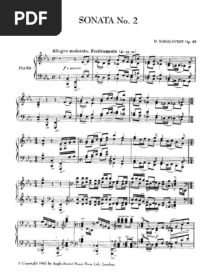 Kabalevsky Op45 Piano Sonata 2 | PDF