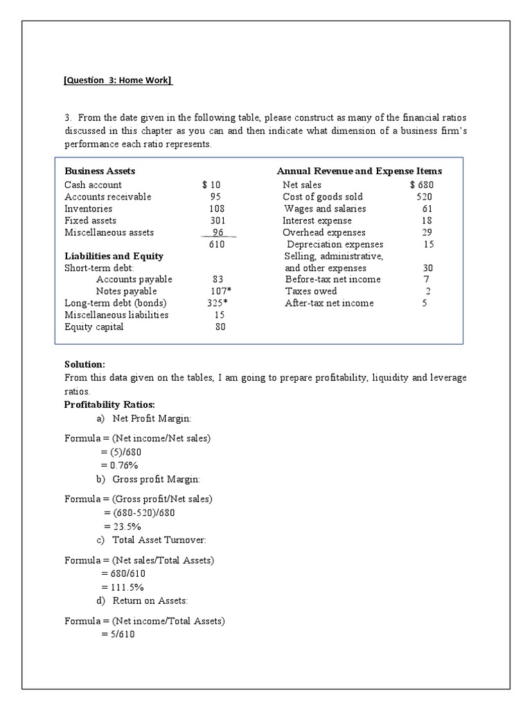 Financial Ratios and Cash Flow Analysis | PDF | Equity (Finance) | Interest