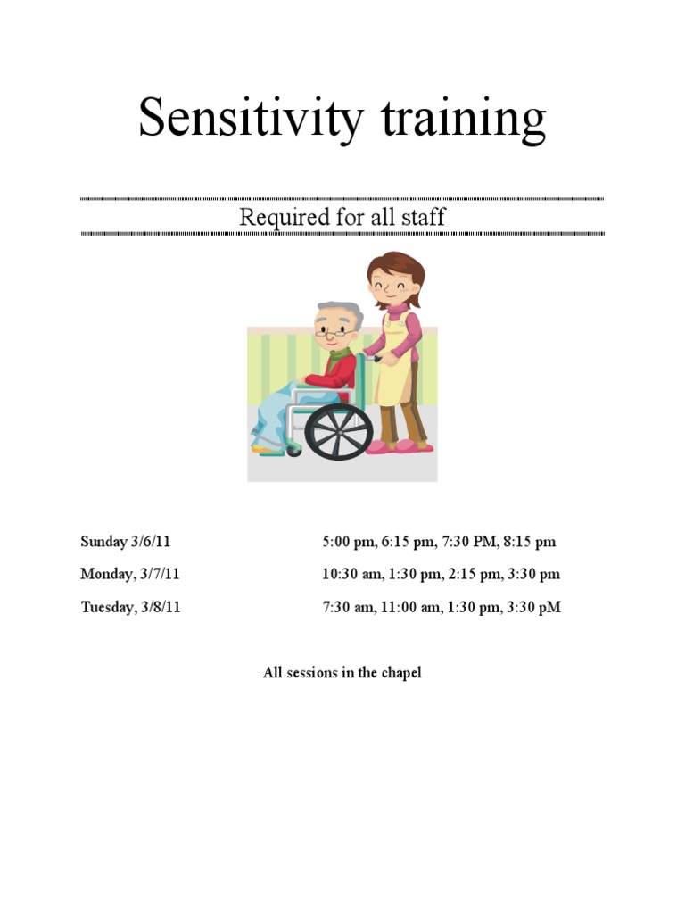 Staff Sensitivity Training Schedule | PDF