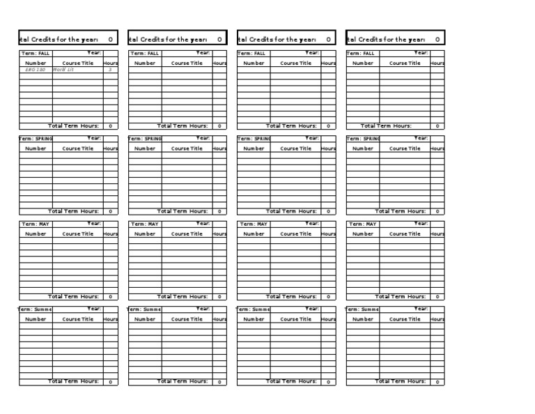 Course Planning Worksheet Template | PDF | Career & Growth | Language ...