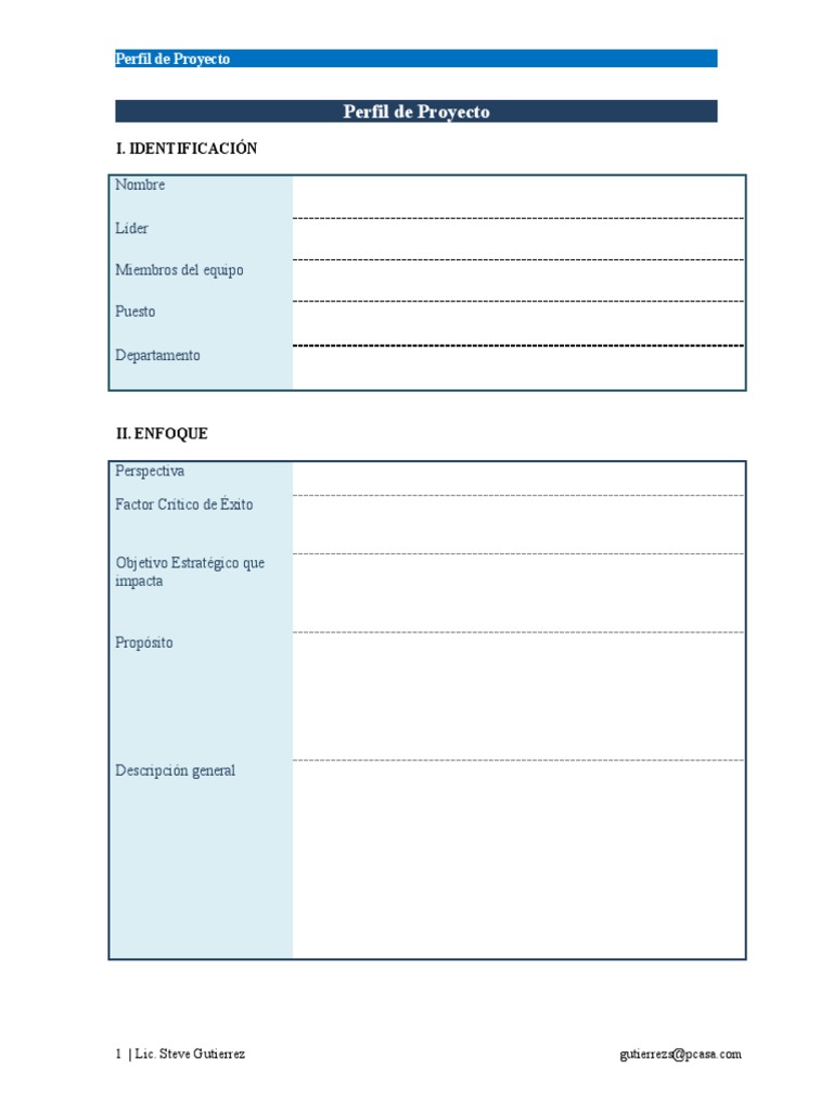 Documento Perfil de Proyecto | PDF