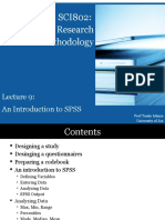 SCI 802 - Lecture 9 - Introduction To SPSS