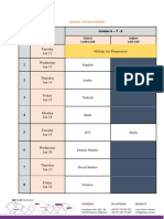 Quarter 2 Exam Schedule