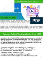 How To Resolve QuickBooks Error 1920 - Database Manager Failed To Start