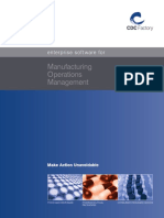 Anufacturing Perations Anagement: Enterprise Sof T Ware For