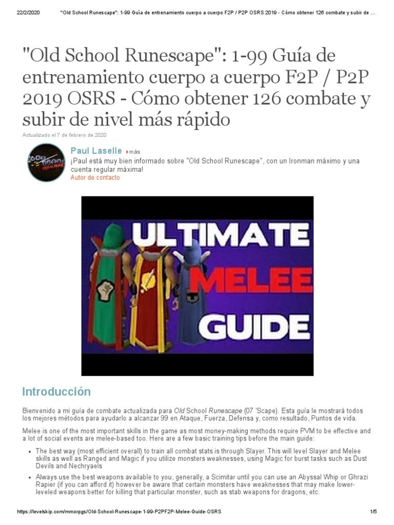 OSRS 1-99 Melee Training Guide F2P/P2P | PDF | Weaponry | Leisure