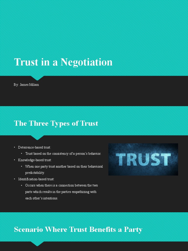 Trust in A Negotiation.. | PDF
