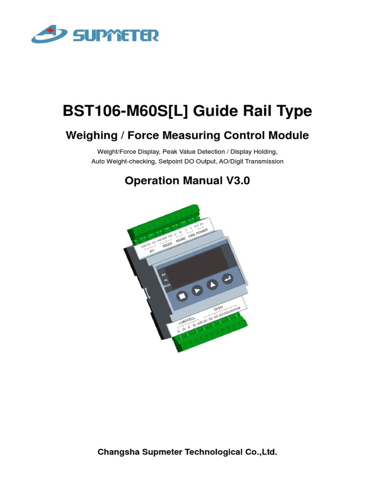 BST106-M60S (L) Guide Rail Type: Weighing / Force Measuring Control ...